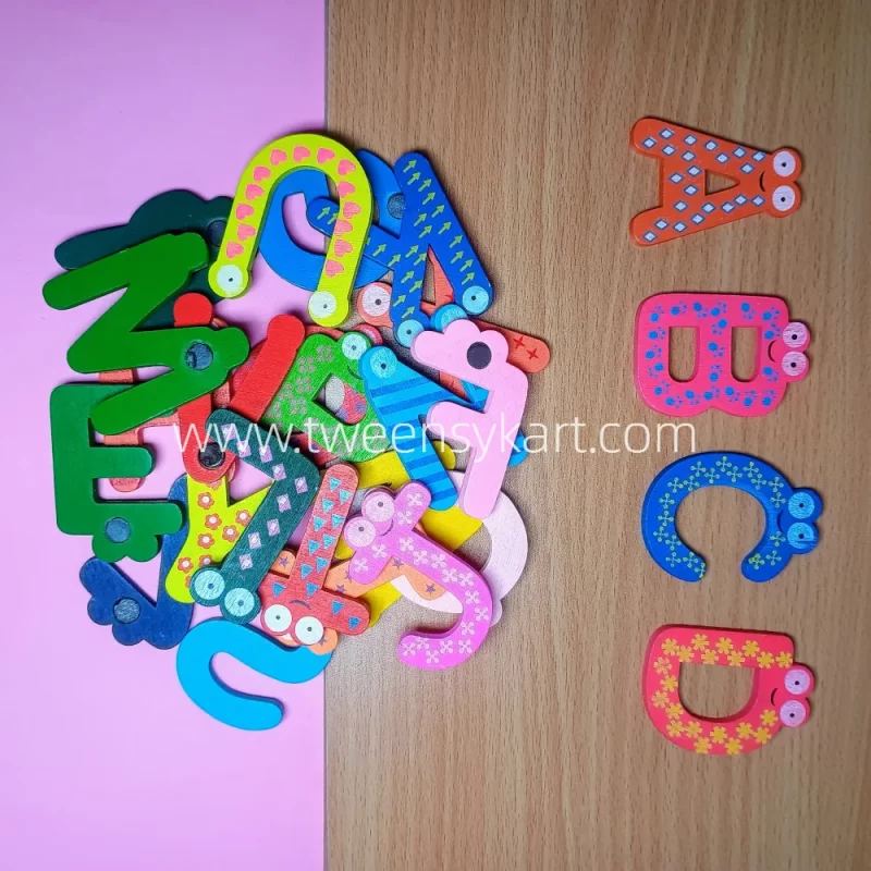 Magnetic Wooden Printed Learning Alphabets