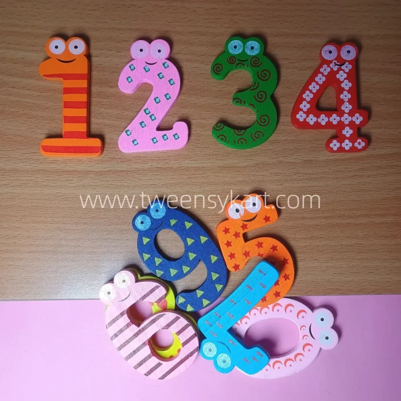 Magnetic Wooden Printed Numbers