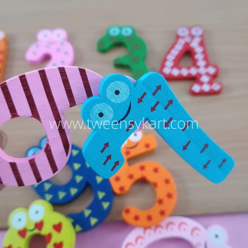 Magnetic Wooden Printed Numbers