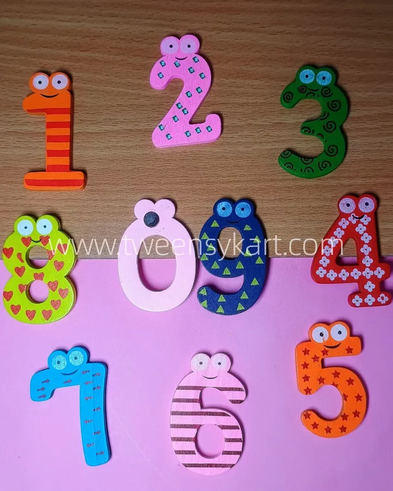 Magnetic Wooden Printed Numbers