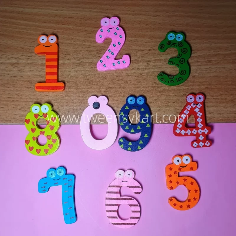 Magnetic Wooden Printed Numbers