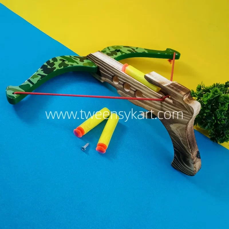 Wooden bow Arrow toy- Wooden Gun with Bullets