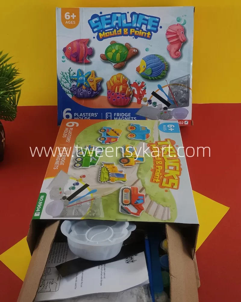 Mould & Paint Kit for Kids - Mould Material with Magnets