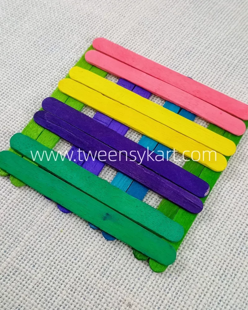 Colourful thin Popsicles sticks