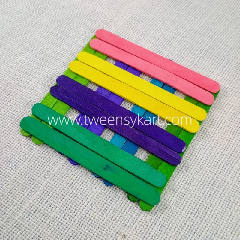 Colourful thin Popsicles sticks