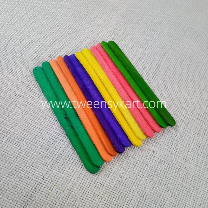 Colourful thin Popsicles sticks