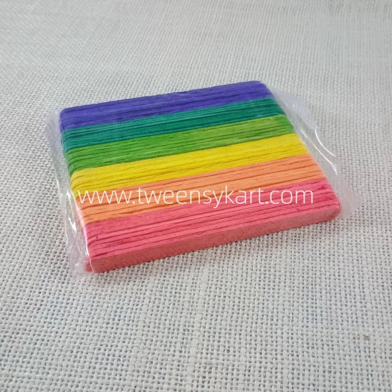 Colourful thin Popsicles sticks