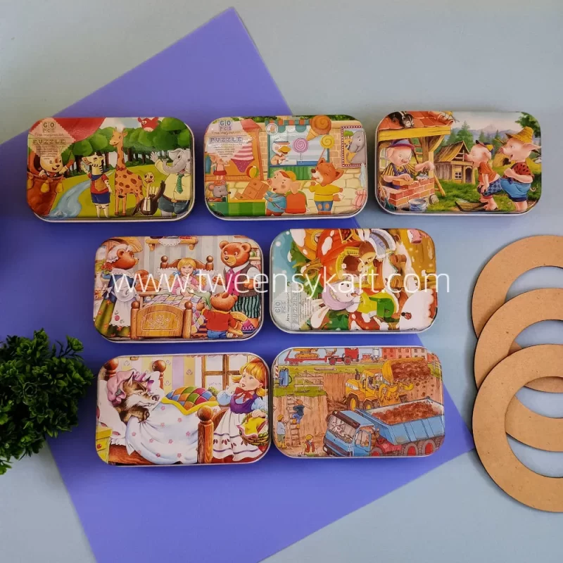 60 pcs Puzzle Tin Box with Design