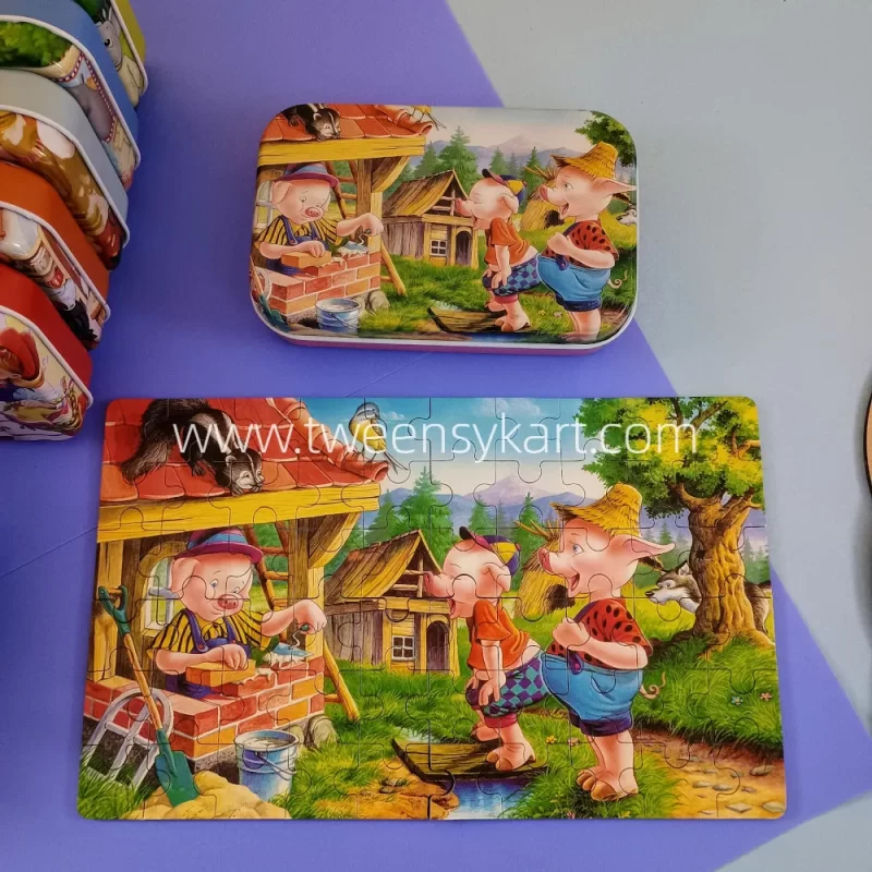 60 pcs Puzzle Tin Box with Design