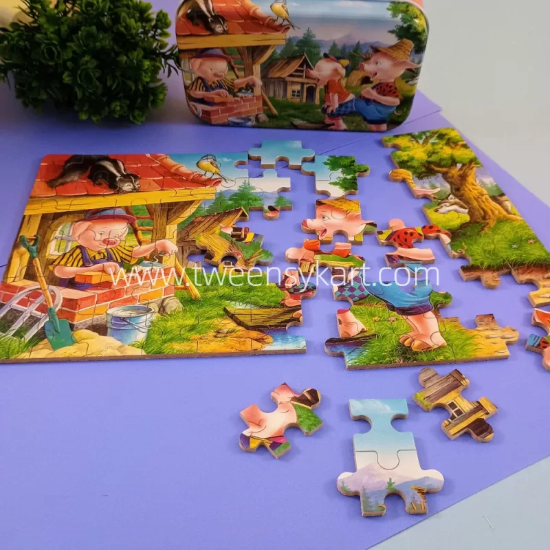 60 pcs Puzzle Tin Box with Design