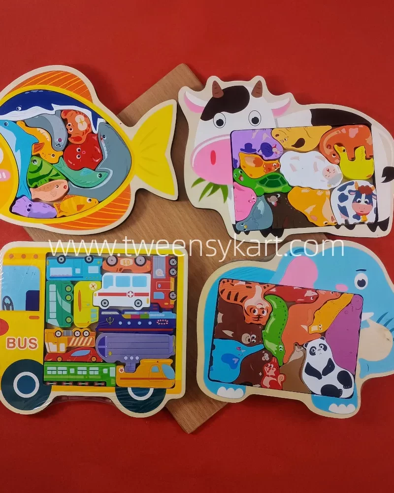 Shapes Stacking trays with Stacking Puzzle