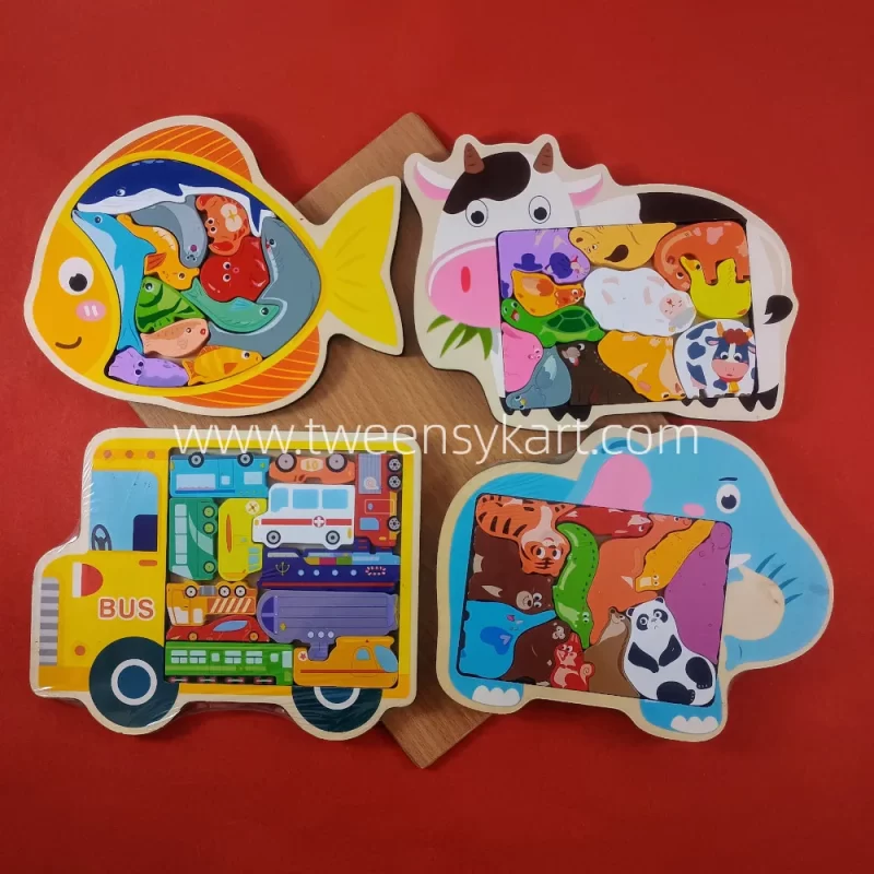 Shapes Stacking trays with Stacking Puzzle