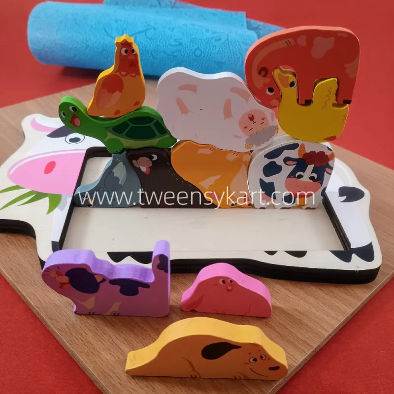 Shapes Stacking trays with Stacking Puzzle