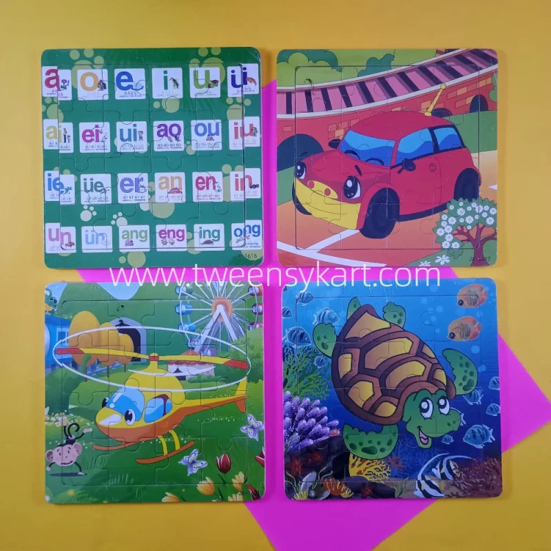 16 pc Wooden Zigsaw Puzzle Board