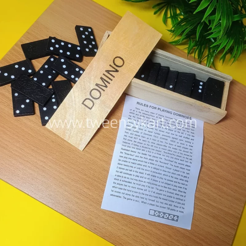 Wooden Dominoes With Wooden Box