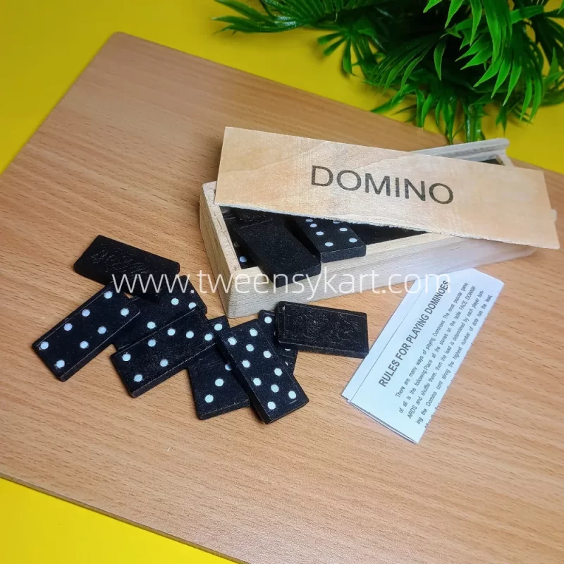 Wooden Dominoes With Wooden Box