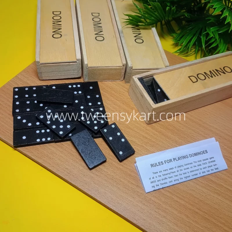 Wooden Dominoes With Wooden Box