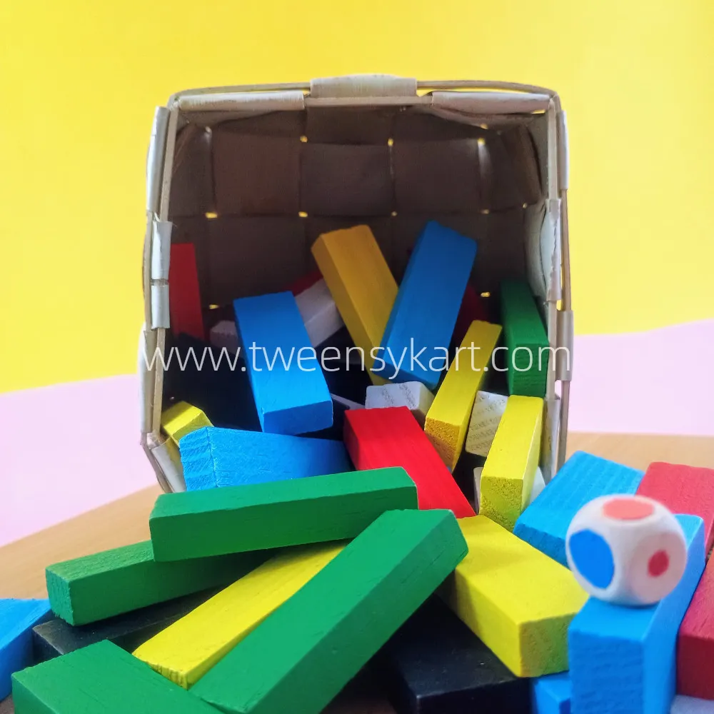 Jenga Game Wooden Colourful Jenga for Kids & Adults