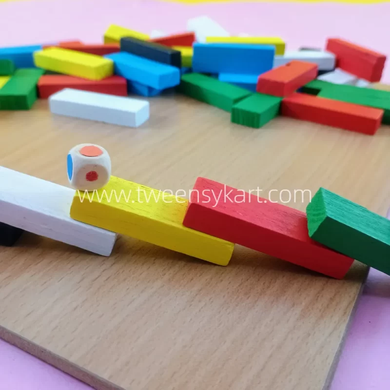 Jenga Game Wooden Colourful Jenga for Kids & Adults