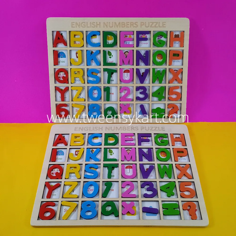 Alphabets and numbers Checkers Board