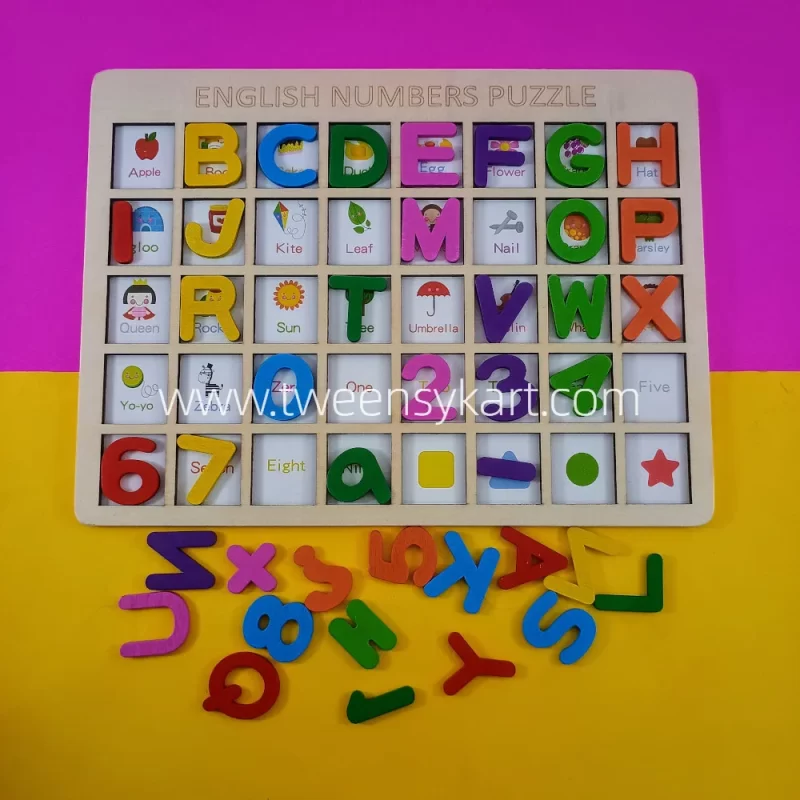 Alphabets and numbers Checkers Board