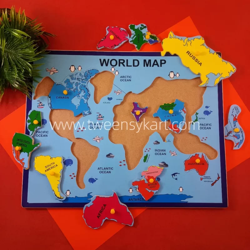 Wooden World Map