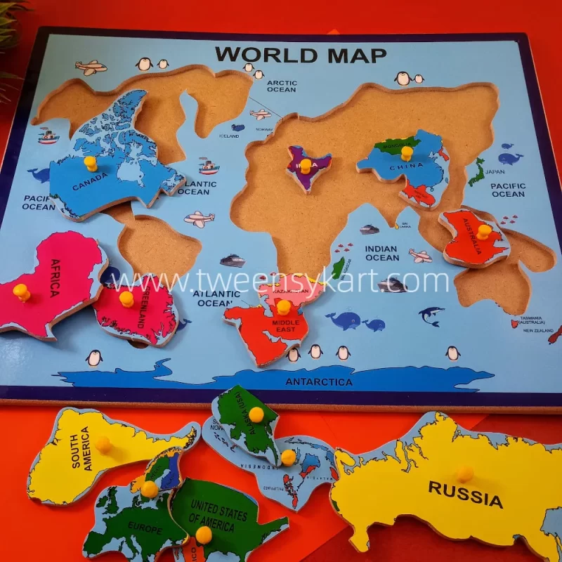 Wooden World Map