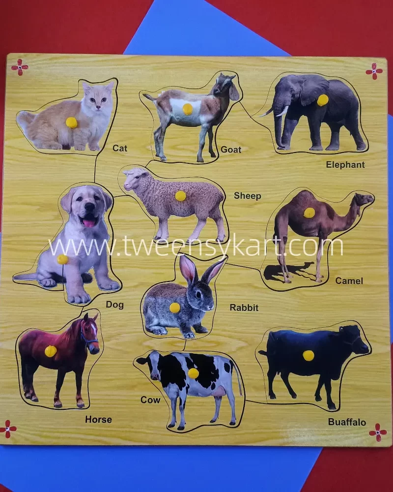 Wooden Farm Animals knob puzzles