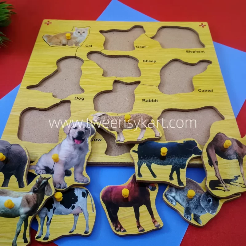 Wooden Farm Animals knob puzzles